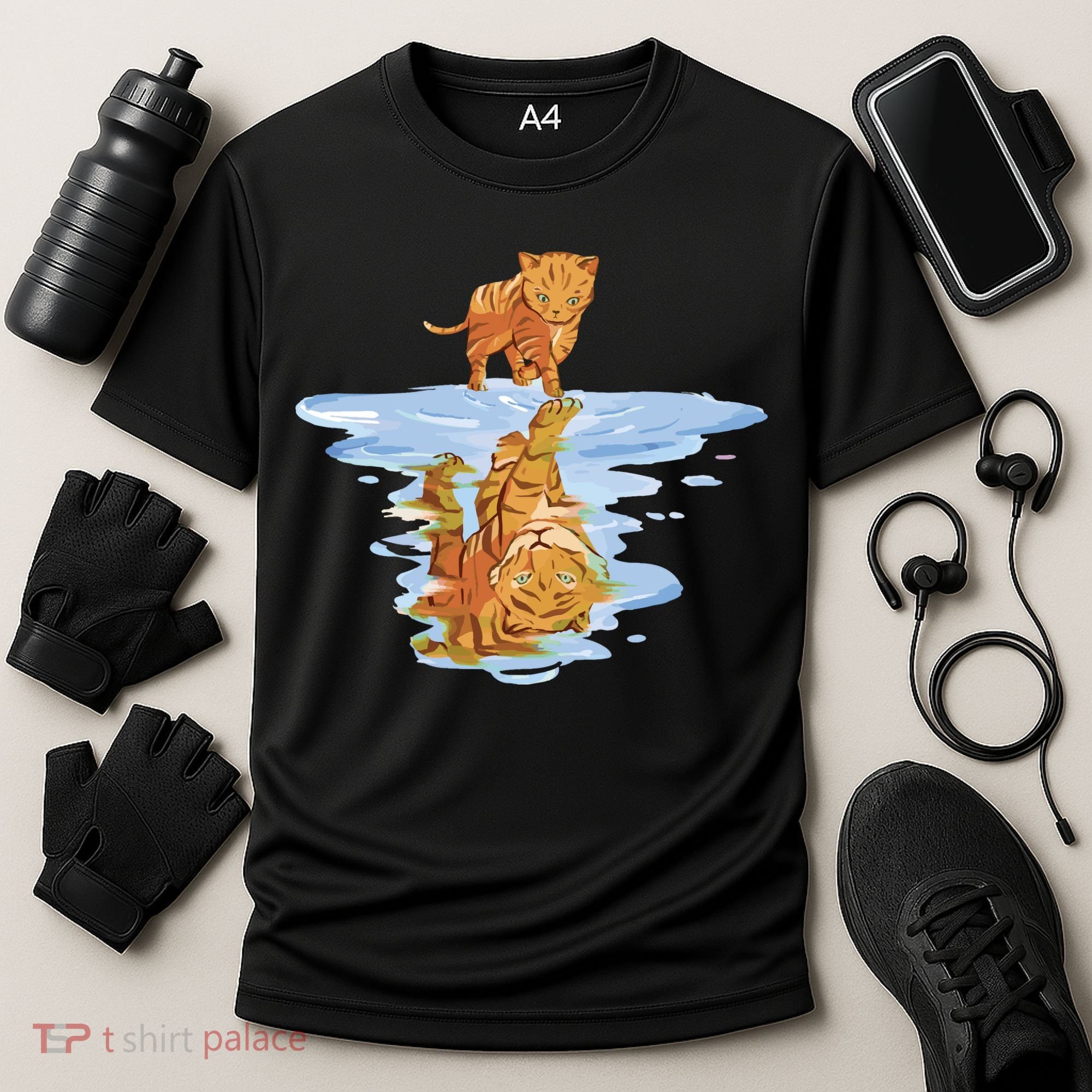 Cat Reflecting Tiger Cooling Performance Crew T-Shirt
