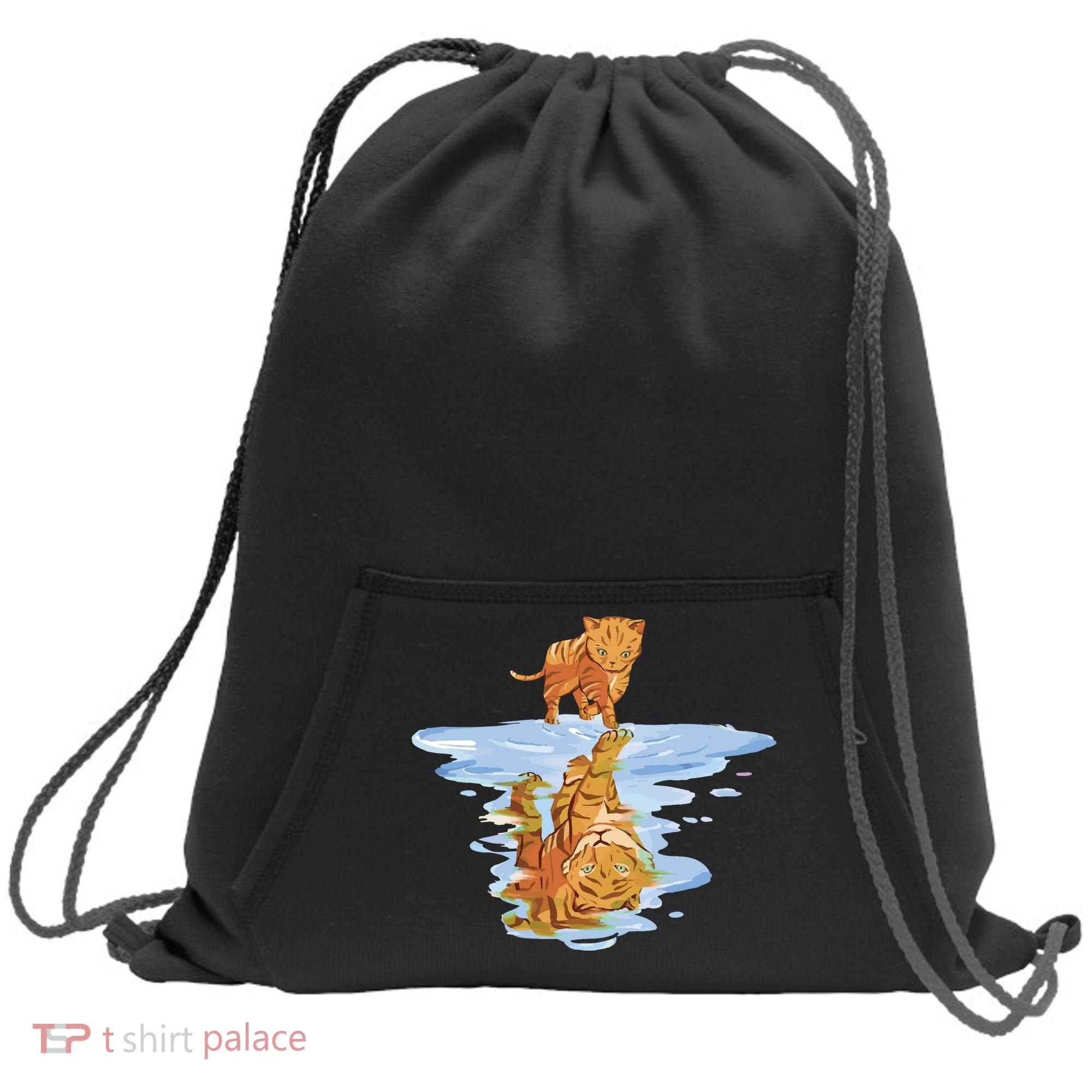 Cat Reflecting Tiger Sweatshirt Cinch Pack Bag