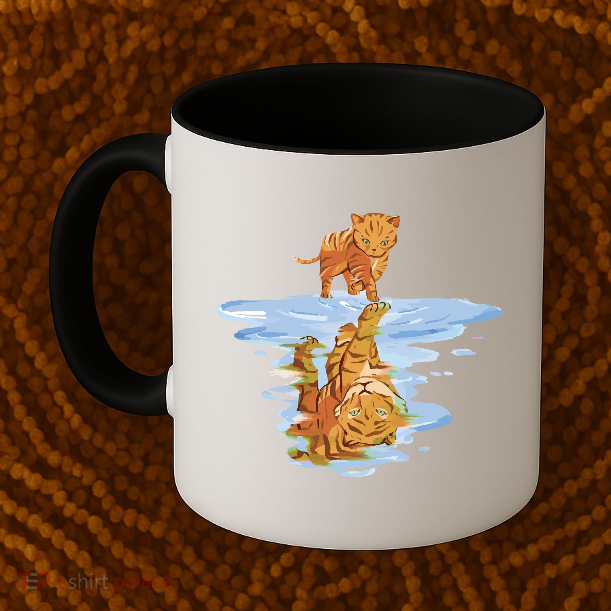 Cat Reflecting Tiger Coffee Mug