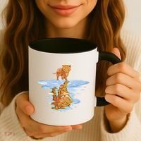 Cat Reflecting Tiger Coffee Mug thumb 3
