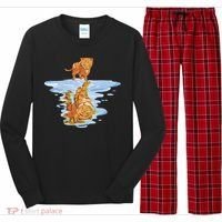Cat Reflecting Tiger Long Sleeve Pajama Set thumb 0