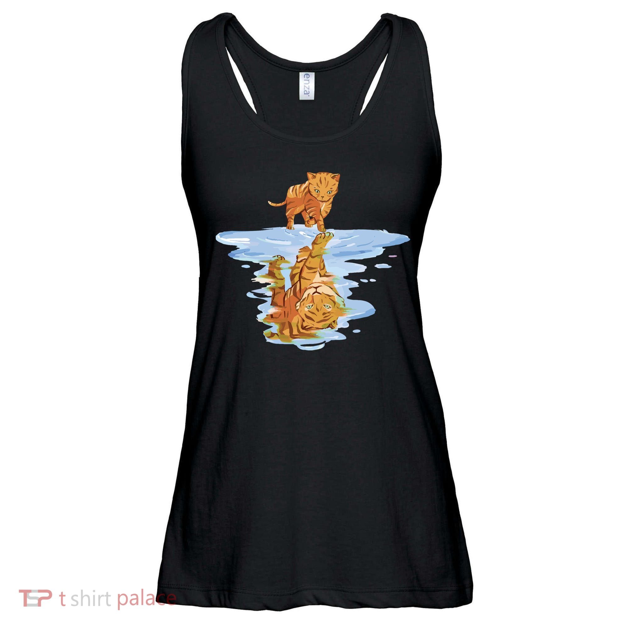 Cat Reflecting Tiger Ladies Essential Flowy Tank