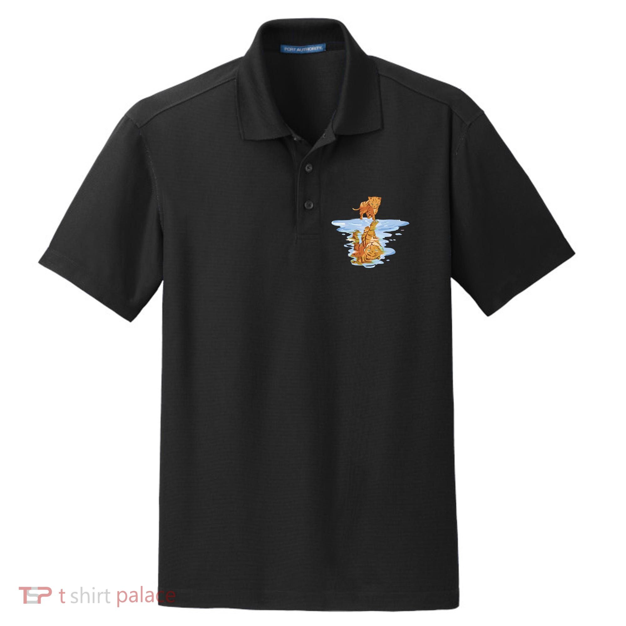 Cat Reflecting Tiger Dry Zone Grid Polo