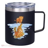 Cat Reflecting Tiger 12oz Stainless Steel Coffee Mug thumb 0