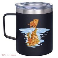 Cat Reflecting Tiger 12oz Stainless Steel Coffee Mug thumb 2