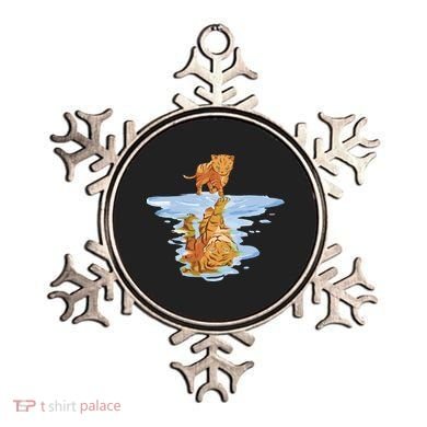 Cat Reflecting Tiger Ornament
