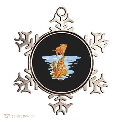 Cat Reflecting Tiger Ornament