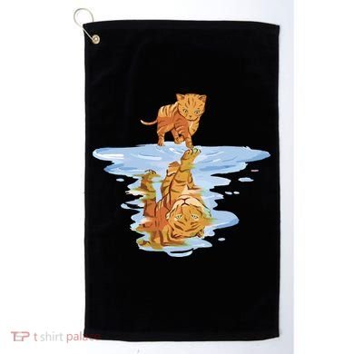 Cat Reflecting Tiger Golf Towel