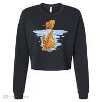 Cat Reflecting Tiger Cropped Pullover Crew thumb 0