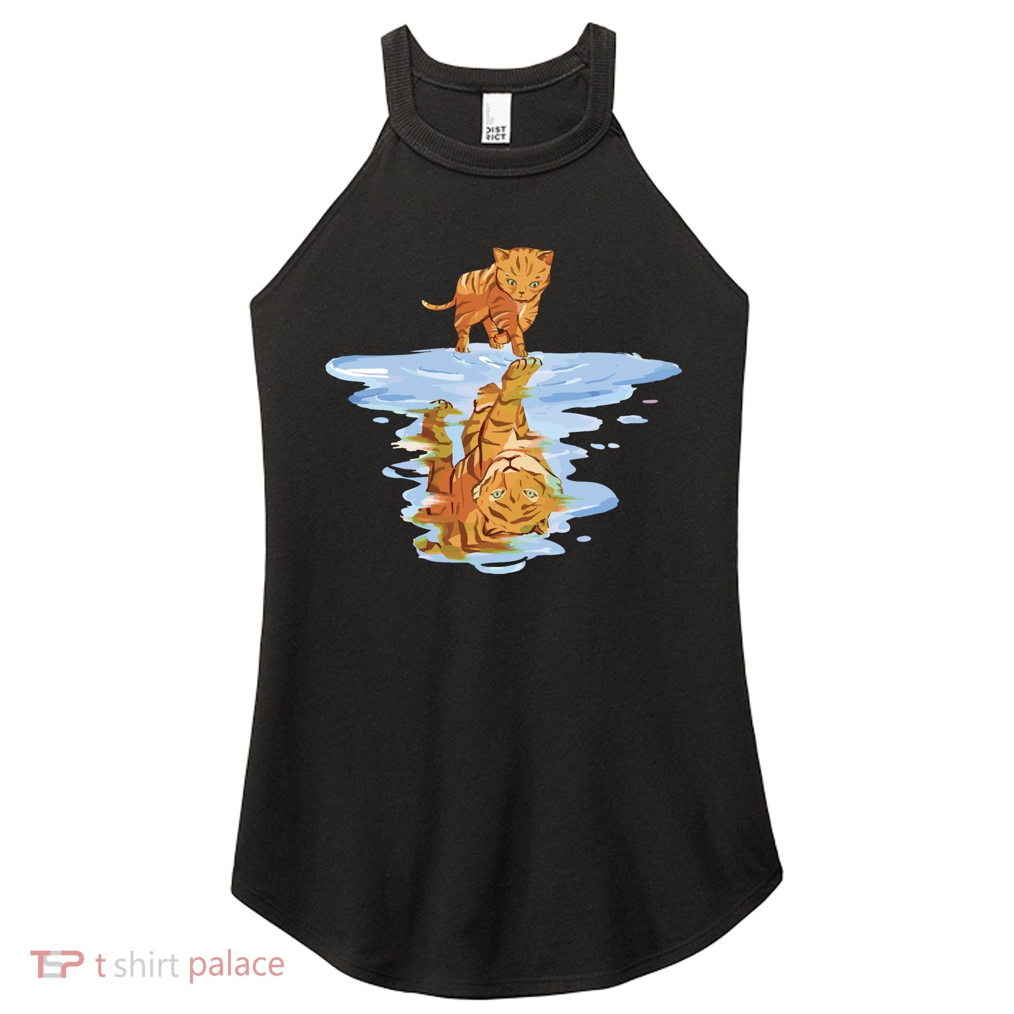 Cat Reflecting Tiger Women's Perfect Tri Rocker Tank