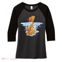 Cat Reflecting Tiger Women's Tri-Blend 3/4-Sleeve Raglan Shirt thumb 0