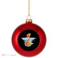 Cat Reflecting Tiger Plastic Christmas Ball Ornament thumb 0
