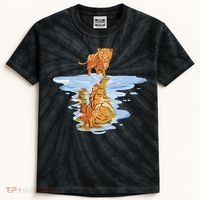Cat Reflecting Tiger Kids Tie-Dye T-Shirt thumb 0