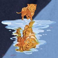 Cat Reflecting Tiger Raglan Baseball Sleeve Shirt thumb 2