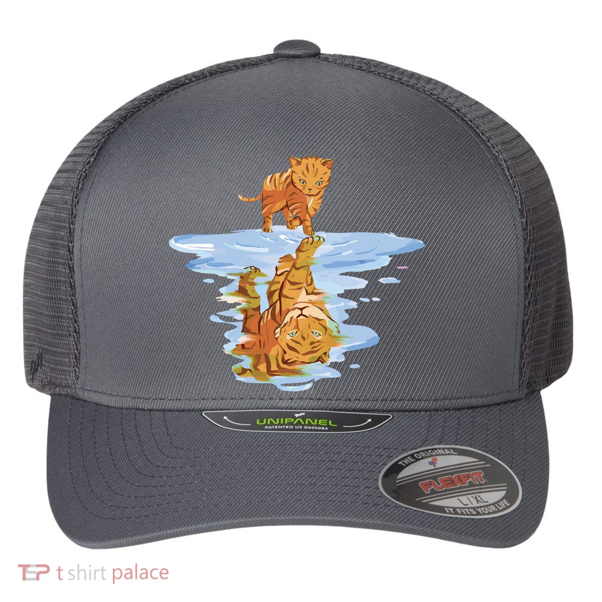 Cat Reflecting Tiger Flexfit Unipanel Trucker Cap