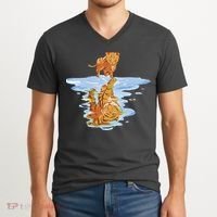 Cat Reflecting Tiger V-Neck T-Shirt thumb 2