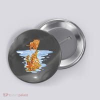Cat Reflecting Tiger Button thumb 0