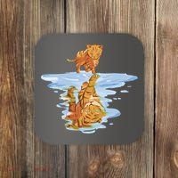 Cat Reflecting Tiger Coaster thumb 0