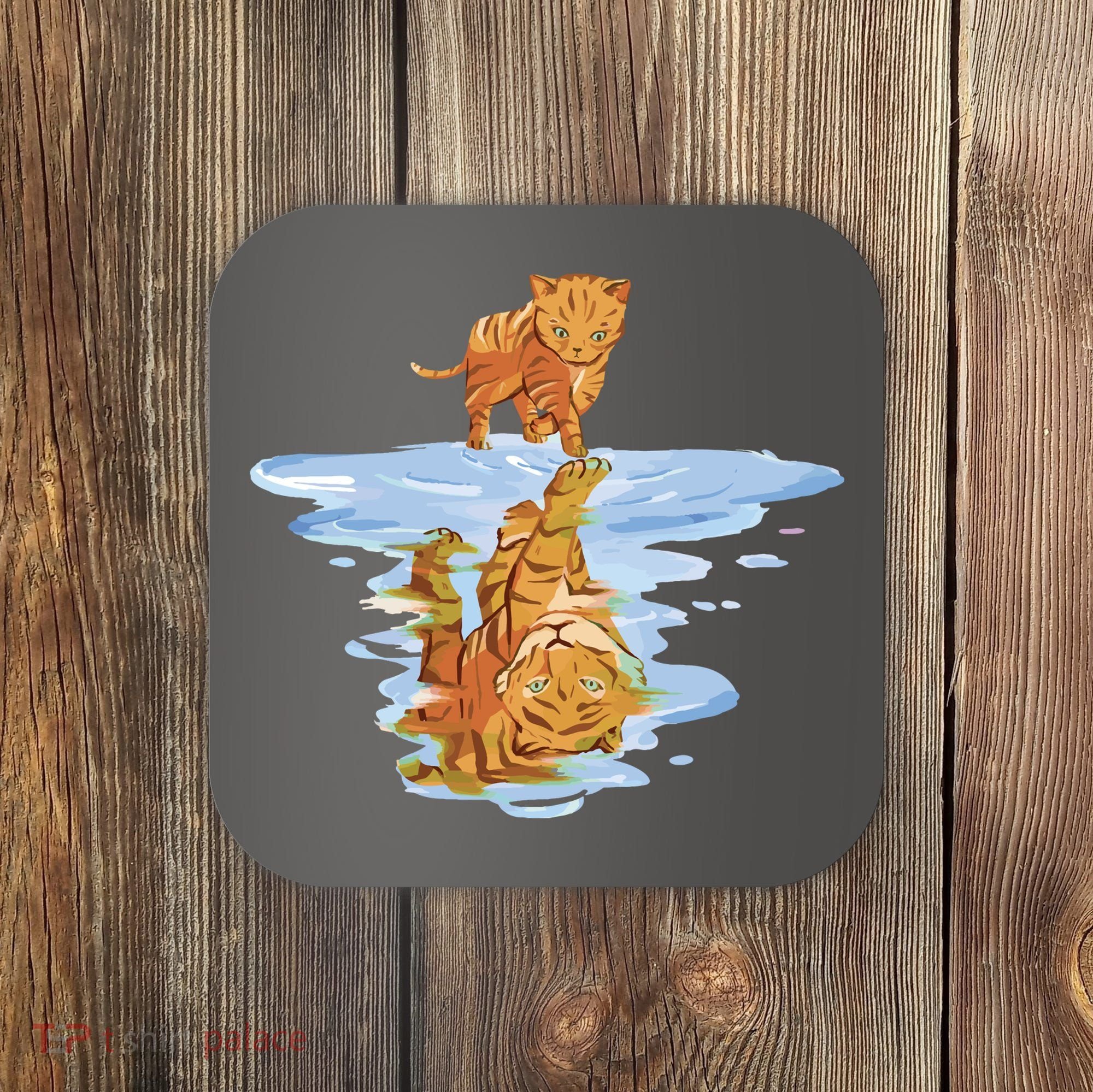 Cat Reflecting Tiger Coaster