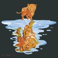 Cat Reflecting Tiger Coaster thumb 2