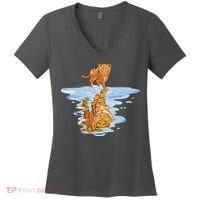 Cat Reflecting Tiger Women's V-Neck T-Shirt thumb 0