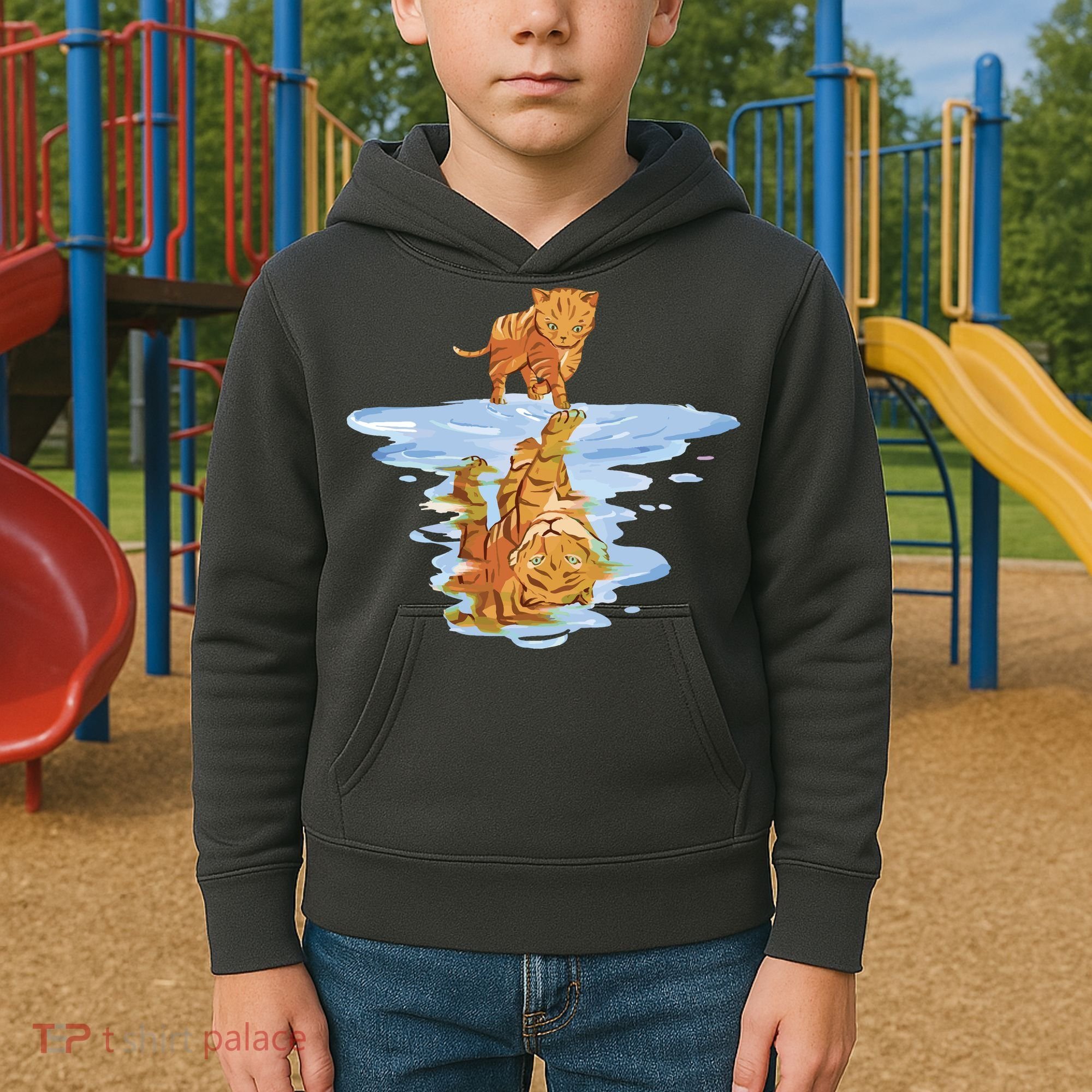 Cat Reflecting Tiger Kids Hoodie