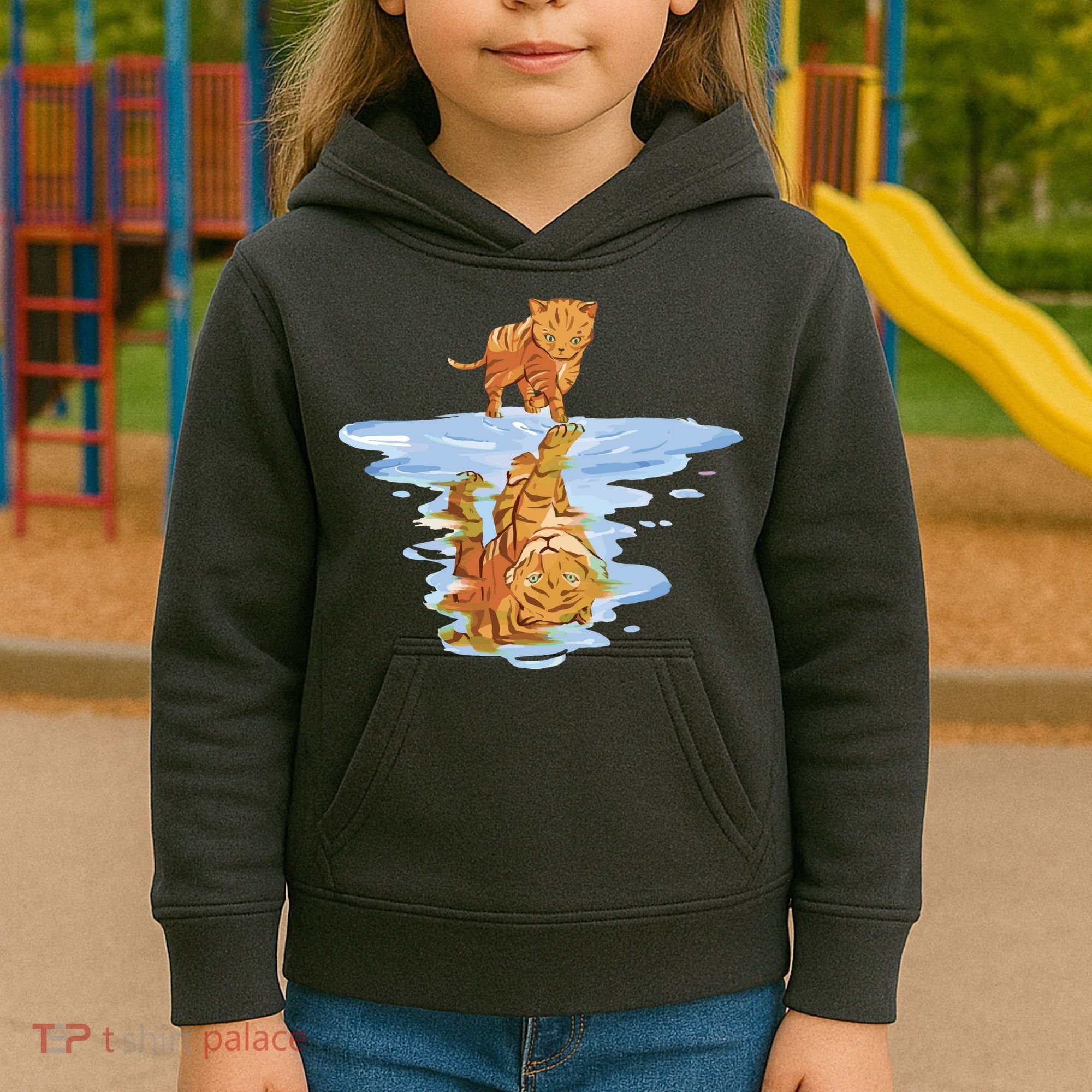 Cat Reflecting Tiger Kids Hoodie