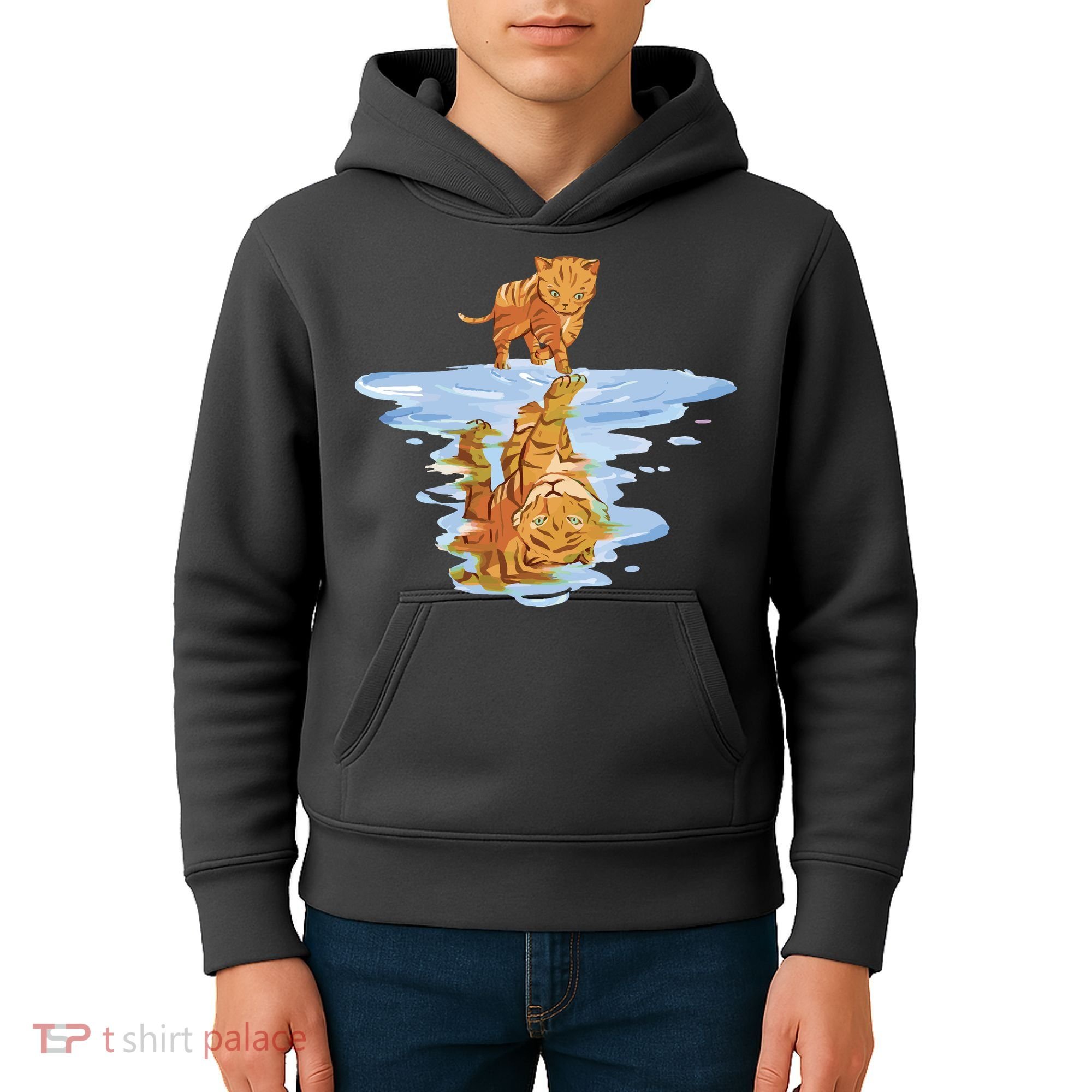Cat Reflecting Tiger Kids Hoodie