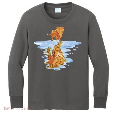 Cat Reflecting Tiger Kids Long Sleeve Shirt