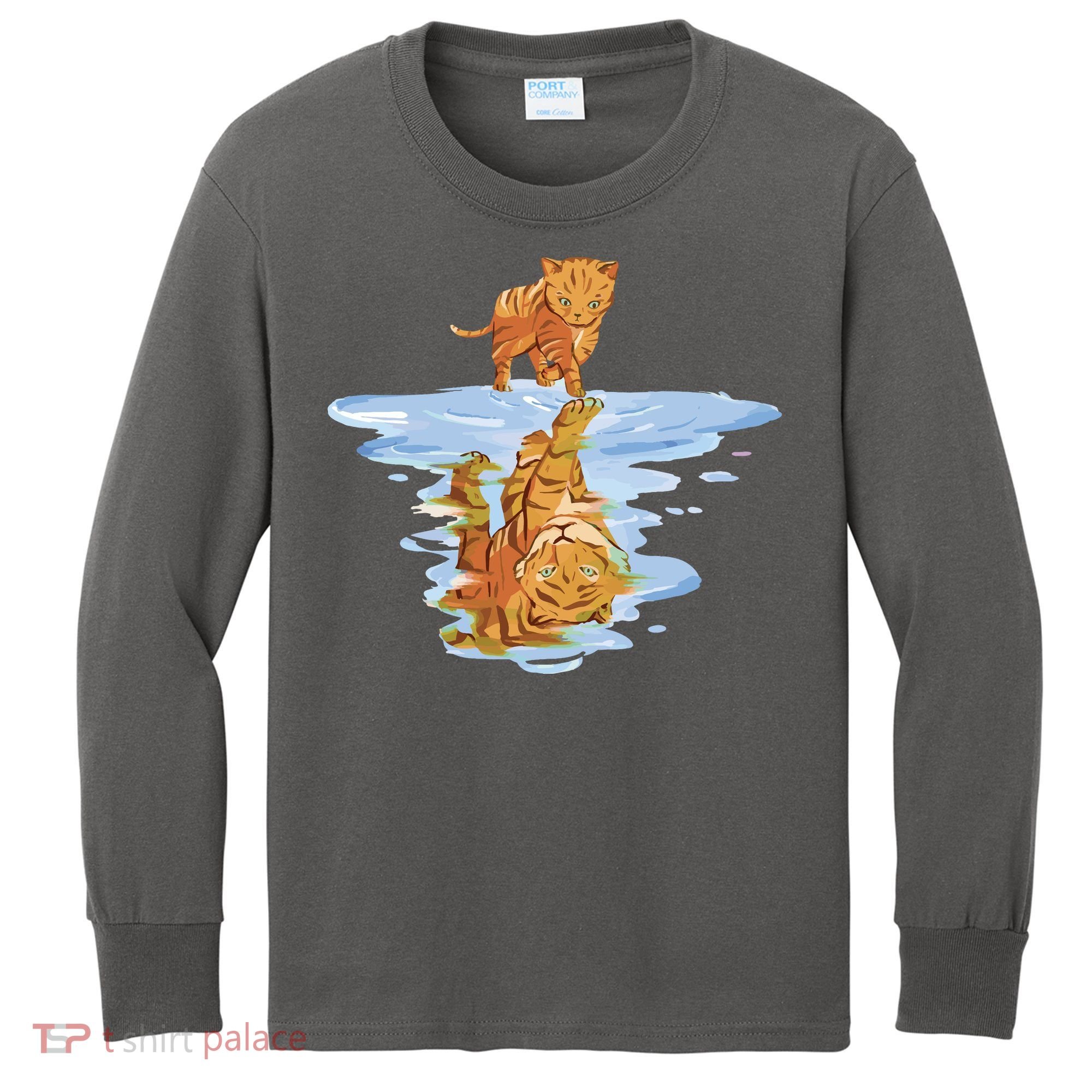 Cat Reflecting Tiger Kids Long Sleeve Shirt