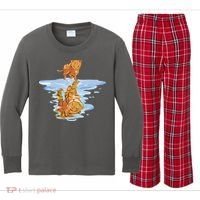 Cat Reflecting Tiger Kids Long Sleeve Plaid Pajama Set thumb 0