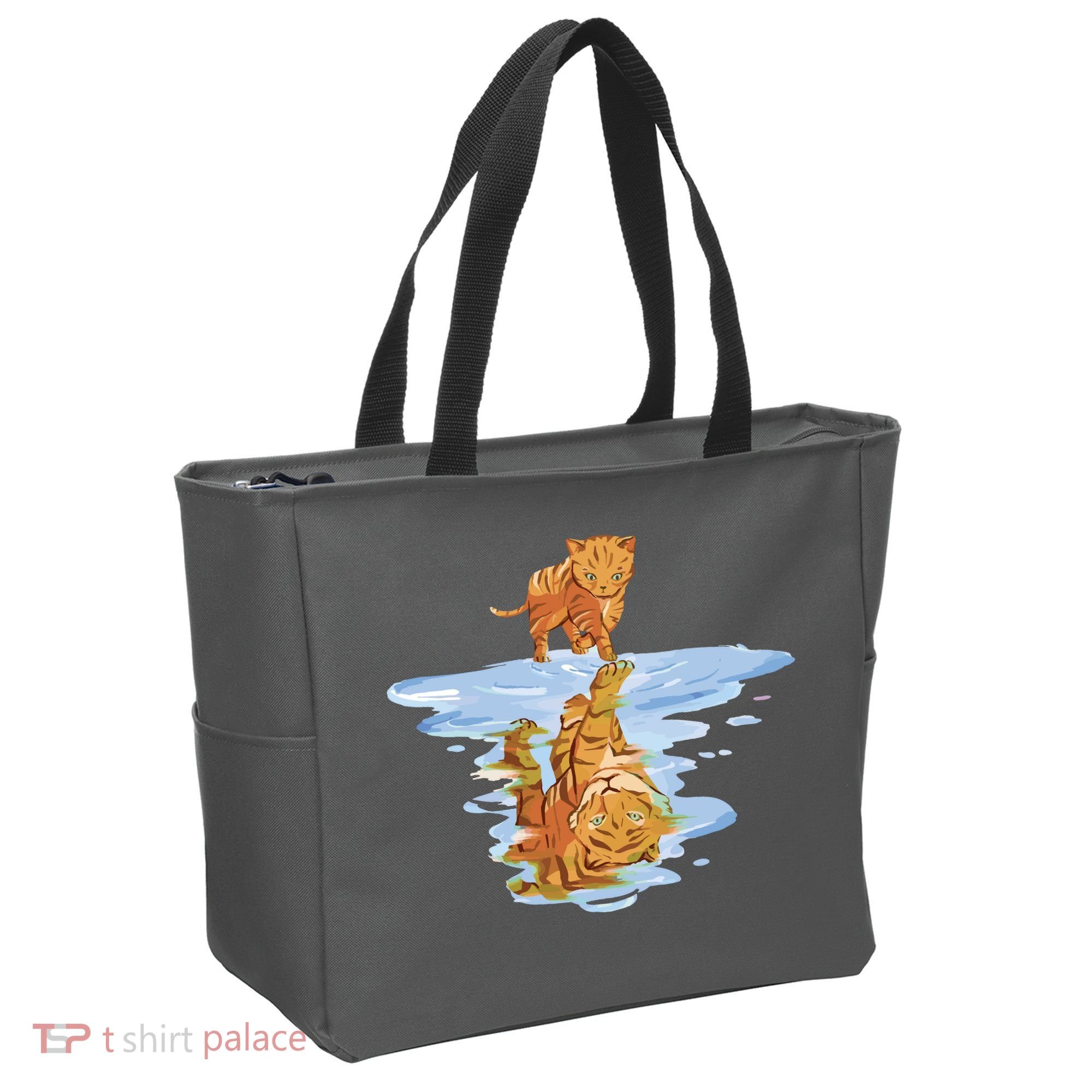 Cat Reflecting Tiger Tote Bag