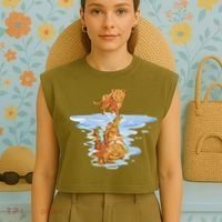 Cat Reflecting Tiger Garment-Dyed Women's Muscle Tee thumb 4