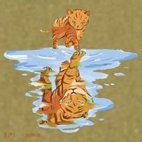 Cat Reflecting Tiger Garment-Dyed Women's Muscle Tee thumb 6