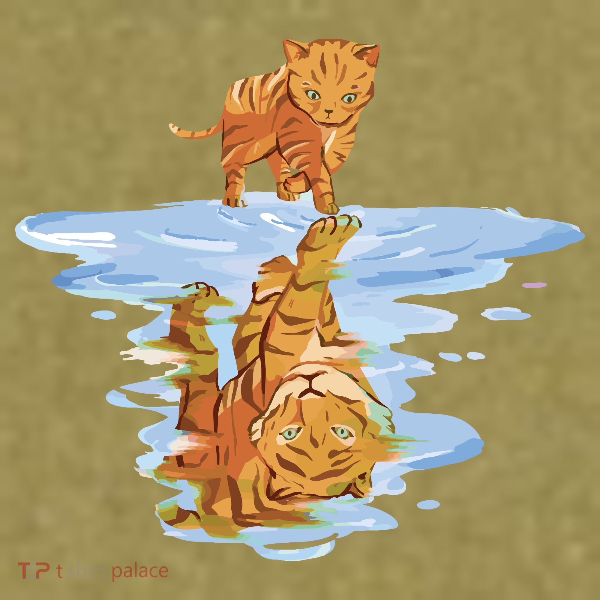 Cat Reflecting Tiger Garment-Dyed Women's Muscle Tee