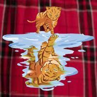 Cat Reflecting Tiger Women's Flannel Plaid Pajama Pants thumb 2