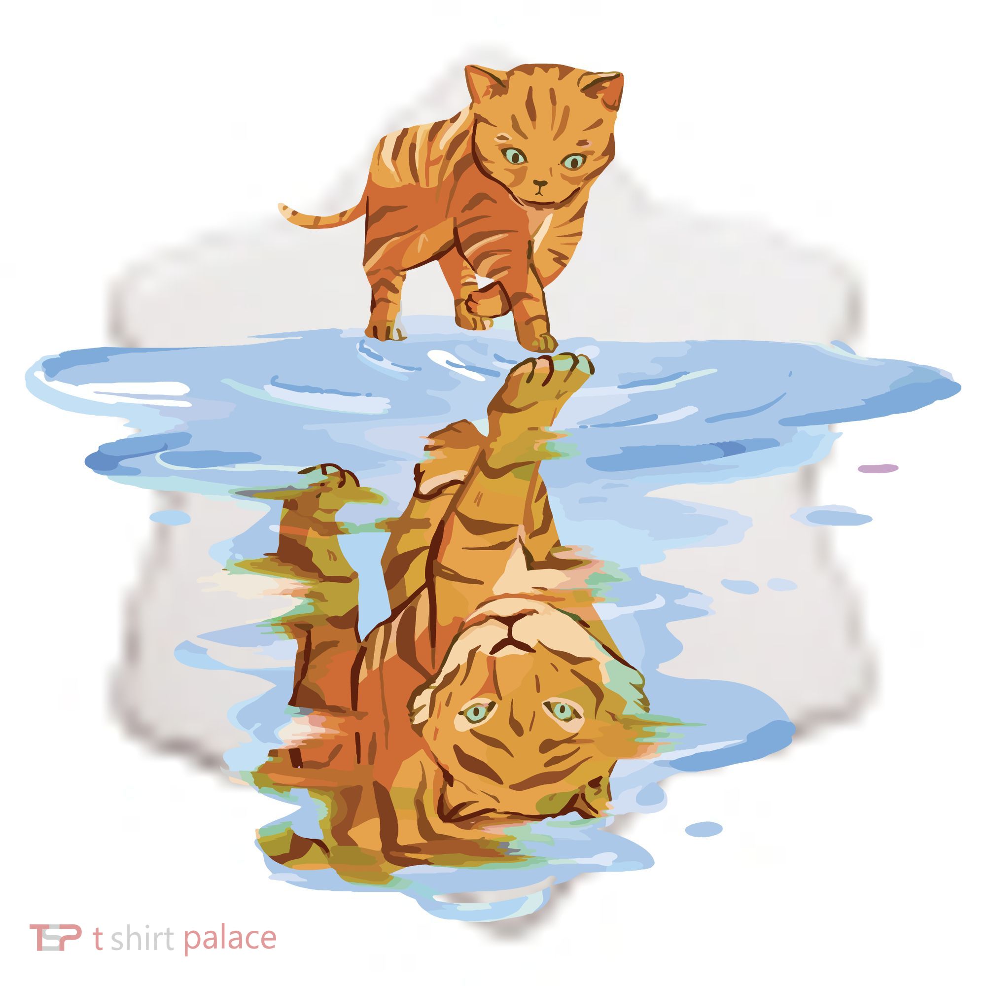 Cat Reflecting Tiger Ceramic Ornament