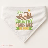 Country Roads Take Me Home USA-Made Doggie Bandana thumb 0
