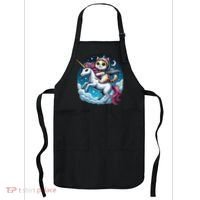 Cat Riding Unicorn Funny Imagination Cute Cat And Unicorn Apron thumb 0