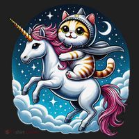 Cat Riding Unicorn Funny Imagination Cute Cat And Unicorn Beanie thumb 2