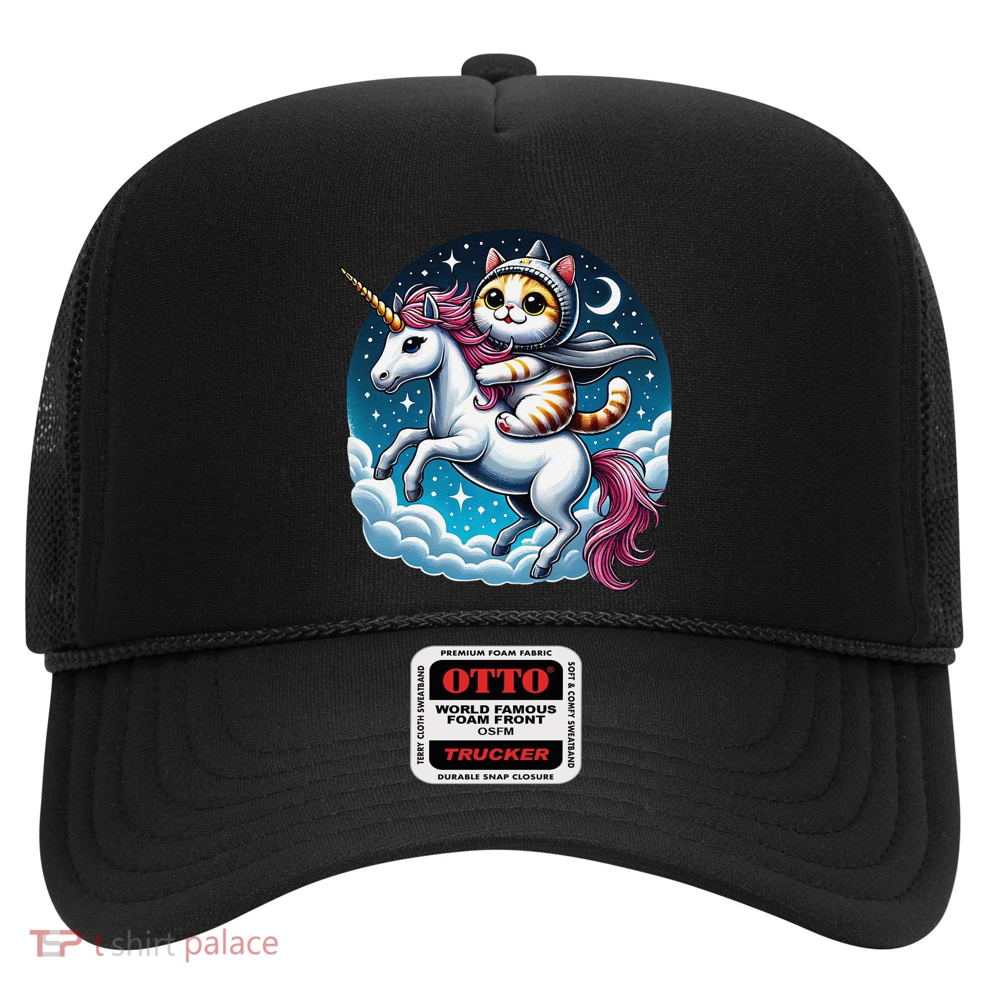 Cat Riding Unicorn Funny Imagination Cute Cat And Unicorn Hat
