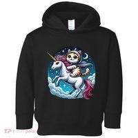 Cat Riding Unicorn Funny Imagination Cute Cat And Unicorn Toddler Hoodie thumb 0