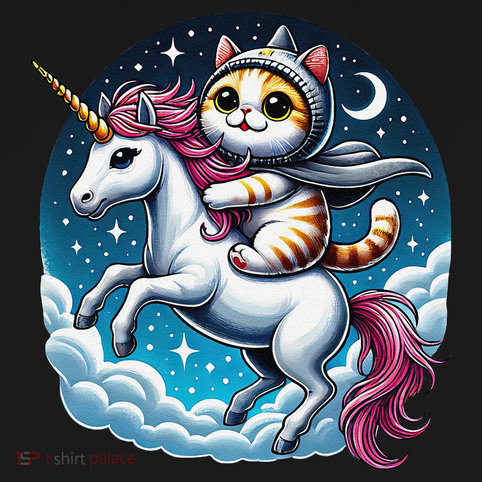 Cat Riding Unicorn Funny Imagination Cute Cat And Unicorn Toddler Hoodie