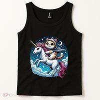Cat Riding Unicorn Funny Imagination Cute Cat And Unicorn Tank Top thumb 2
