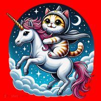 Cat Riding Unicorn Funny Imagination Cute Cat And Unicorn Santa Hat thumb 1
