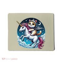 Cat Riding Unicorn Funny Imagination Cute Cat And Unicorn Mousepad thumb 0
