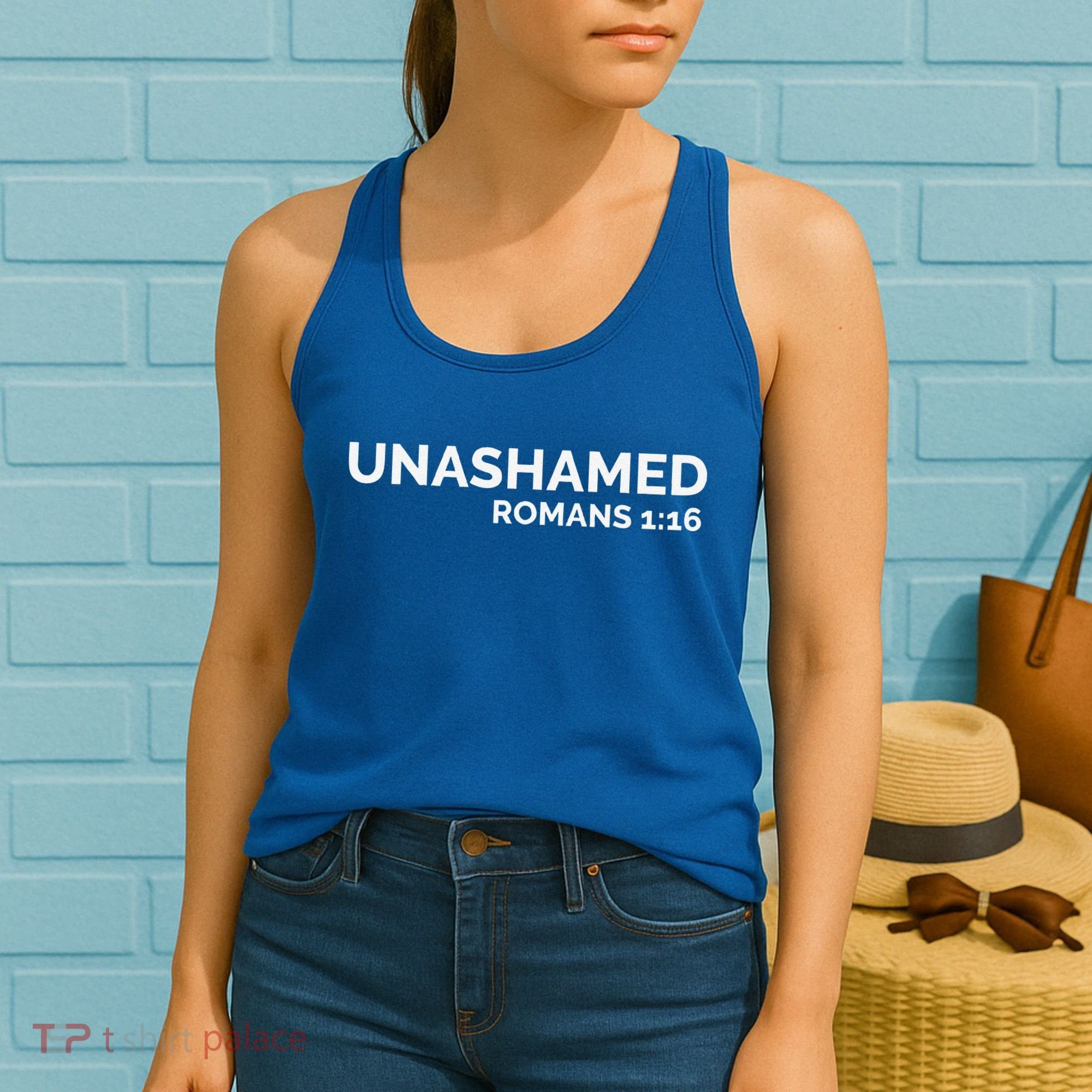 Christian Romans Unashamed Jesus Cross Women's Tank Top
