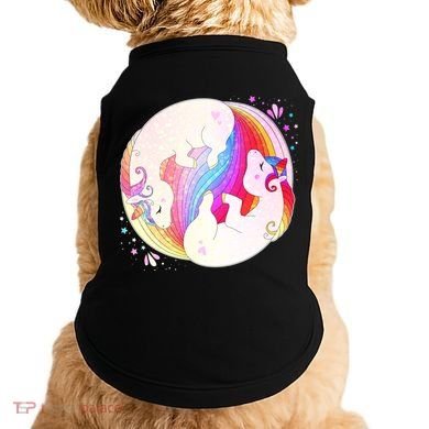 Cute Rainbow Unicorns Yin Yang Doggie Tank