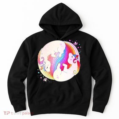 Cute Rainbow Unicorns Yin Yang Hoodie
