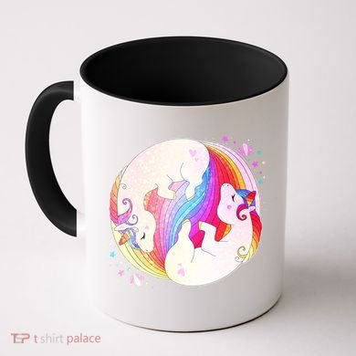 Cute Rainbow Unicorns Yin Yang Coffee Mug